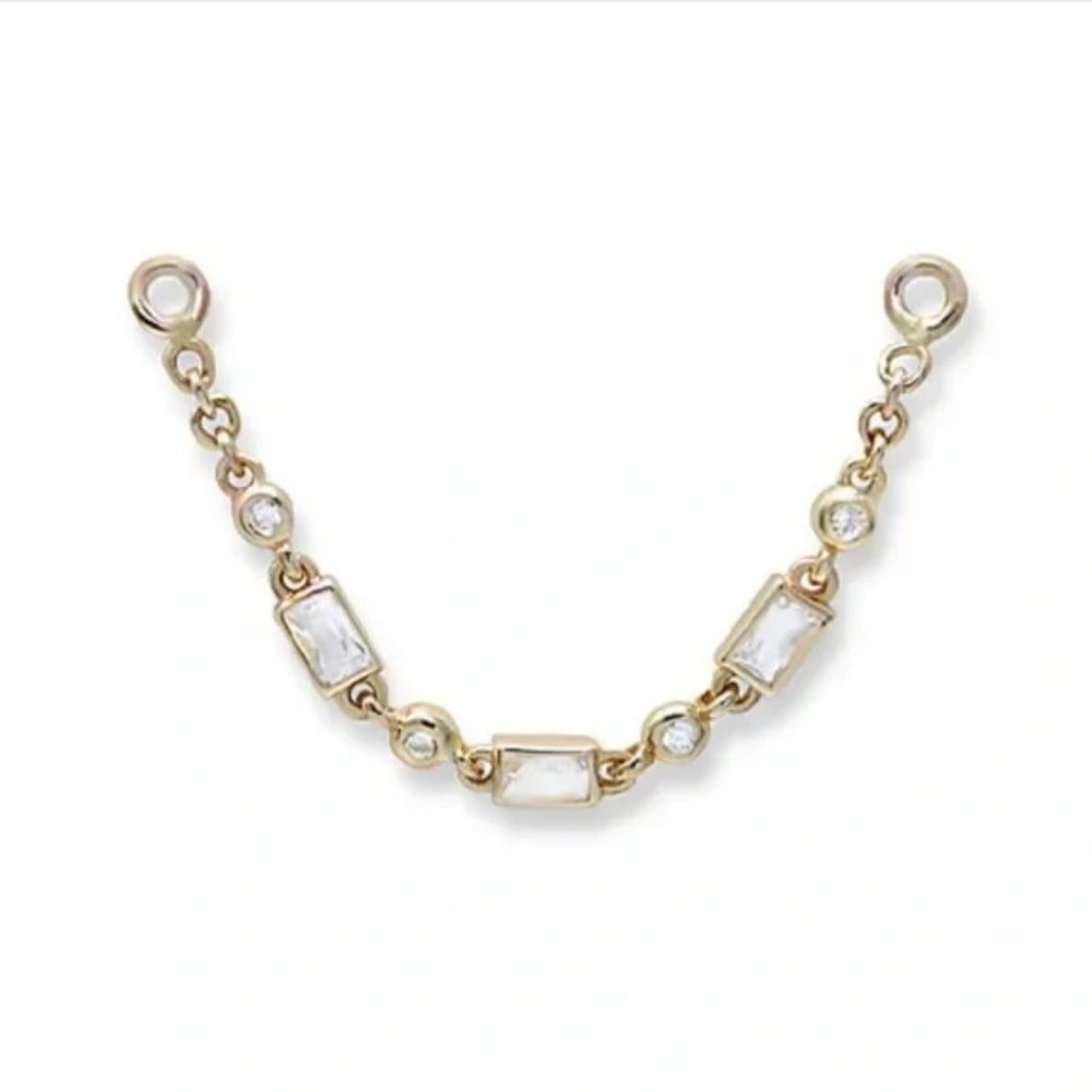 ANZIE X MEL SOLDERA DECO CHAIN EARRING CONNECTER IN 14K GOLD - $395 NEW